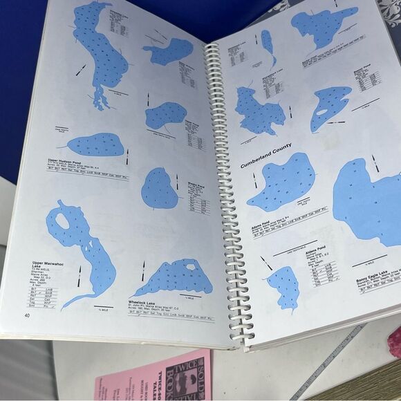 2015 Maine Fishing Depth Maps By County Spiral Bound Book - Picture 6 of 7